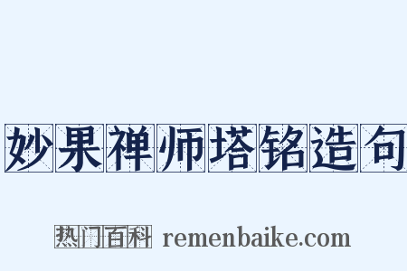 妙果禅师塔铭造句是什么意思的图片